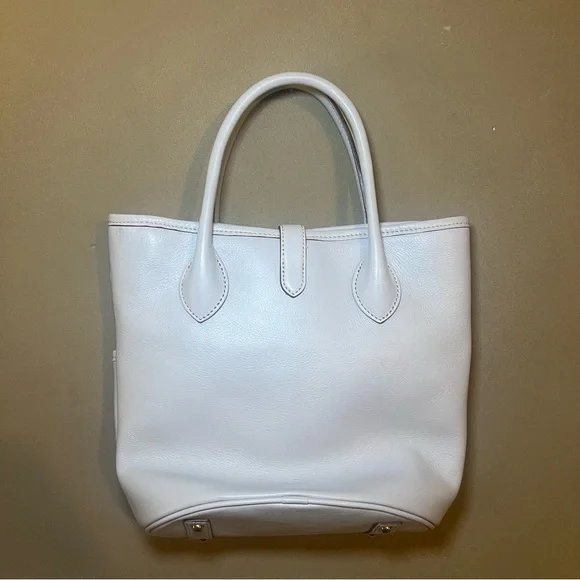 Dooney & Bourke Florentine Leather Satchel Bucket Handbag Purse Tote Ecru White - Picture 11 of 11